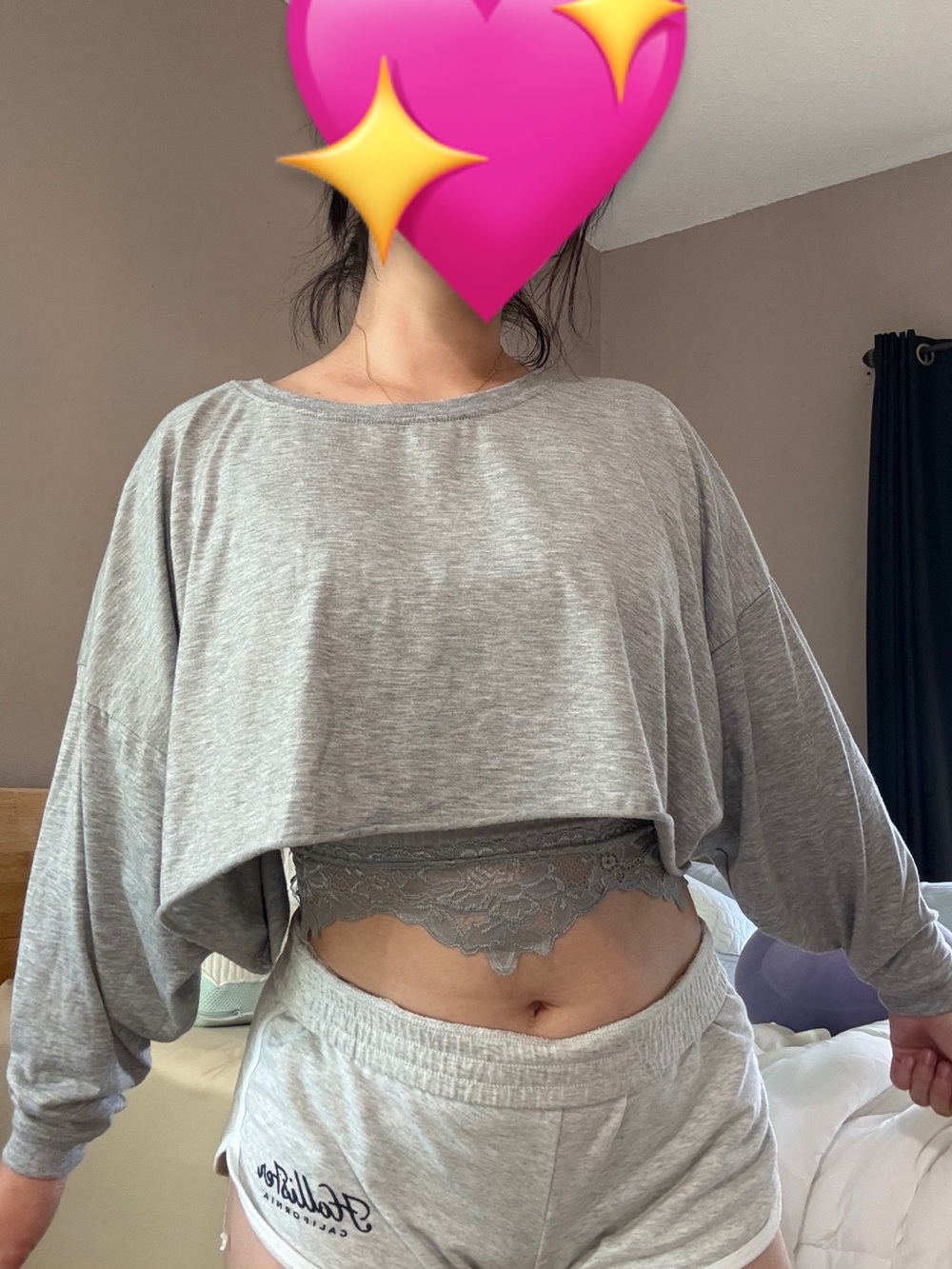 Cropped long sleeve flowy top